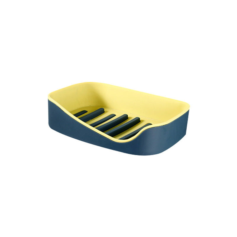Traceless Paste Drain Soap Box Creative Double-Layer Non-Jamming Bathroom Rack Suction Wall Soap Box