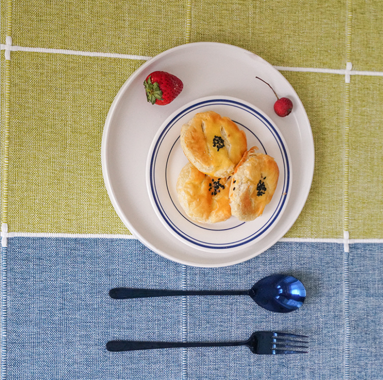 Restaurant Color Matching Striped Plaid Tablecloth Cotton Linen Cloth Art Tassel Home Hotel Coffee Table Cloth Spot