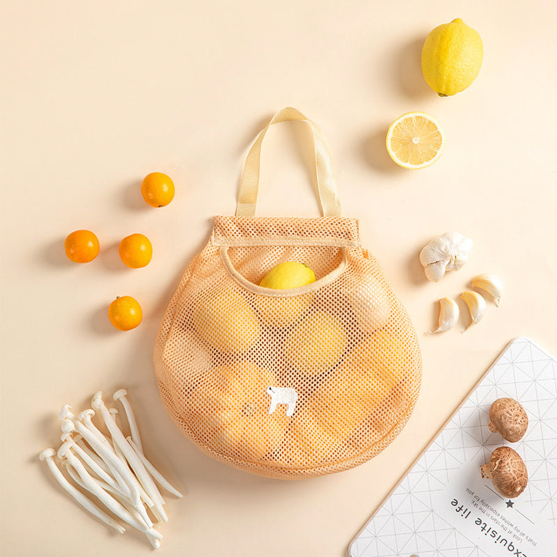 Kitchen Multi-Functional Wall-Mounted Potato Storage Hanging Bag Portable Ginger Garlic Onion Hollow Breathable Mesh Pocket