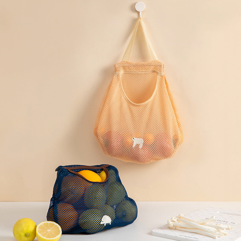 Kitchen Multi-Functional Wall-Mounted Potato Storage Hanging Bag Portable Ginger Garlic Onion Hollow Breathable Mesh Pocket