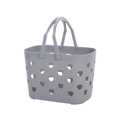 Bathroom Toilet Clothes Toiletries Storage Dirty Clothes Basket Portable Love Hollow Bath Basket Shopping Storage Basket
