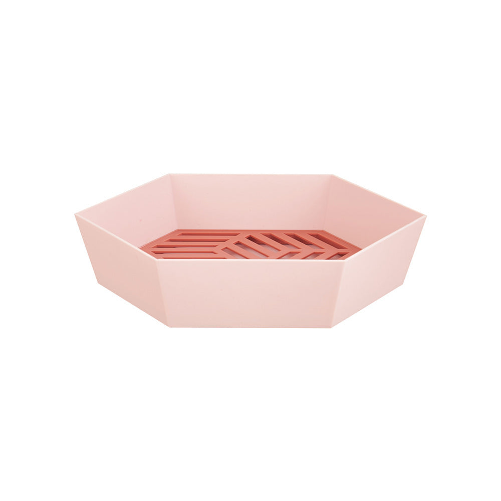 Double Creative Drain Basket Fruit Plate Washing Basket Kitchen Household Living Room Supplies
