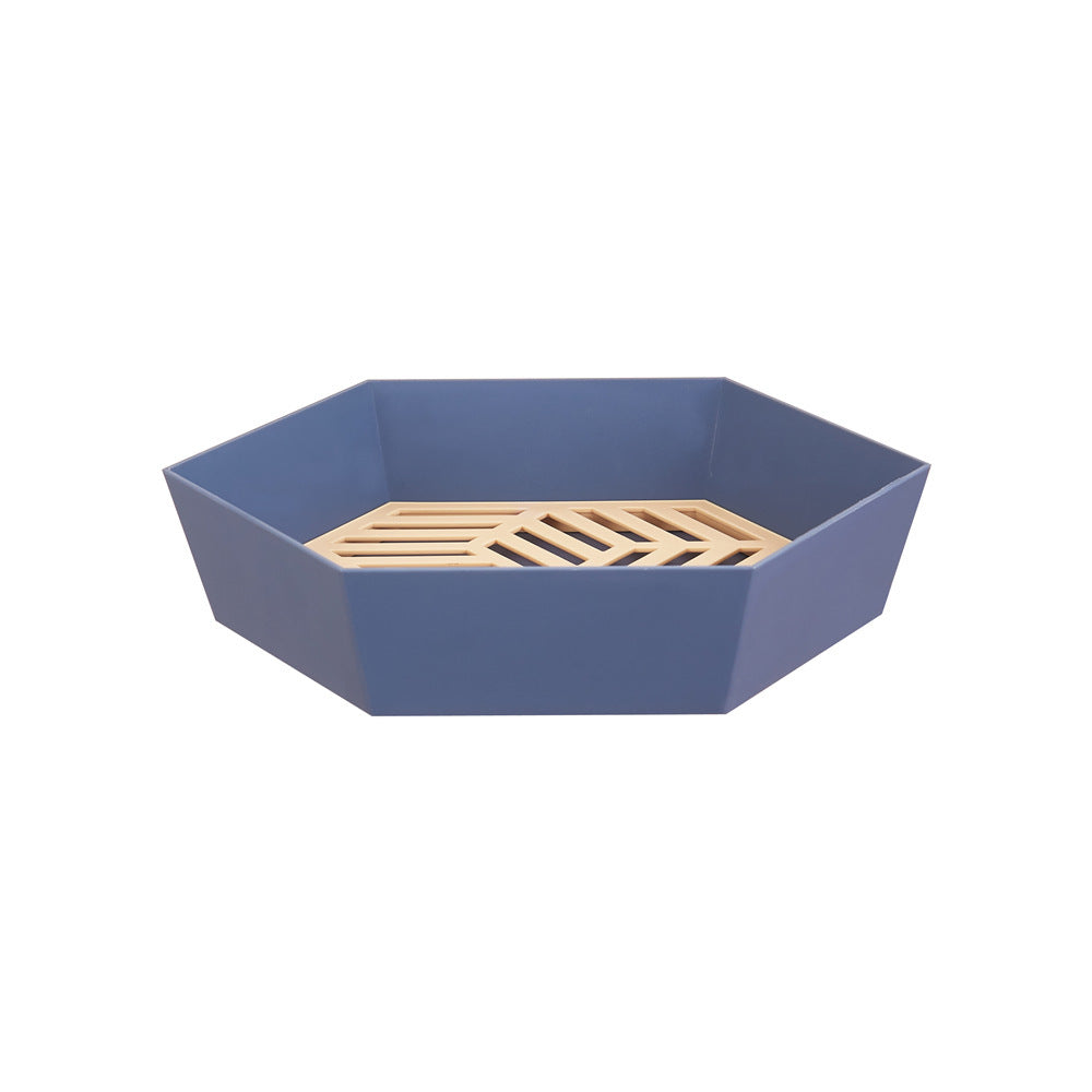 Double Creative Drain Basket Fruit Plate Washing Basket Kitchen Household Living Room Supplies
