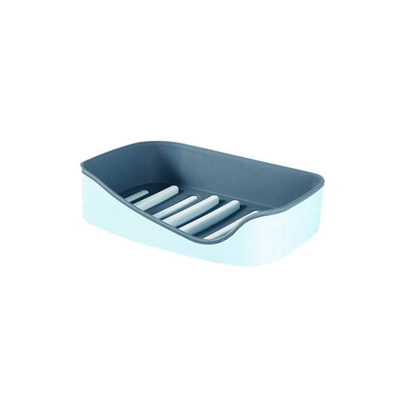Traceless Paste Drain Soap Box Creative Double-Layer Non-Jamming Bathroom Rack Suction Wall Soap Box