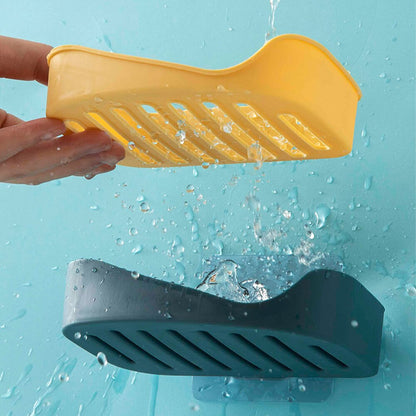 Bathroom soap box storage rack free perforated shelf drain toilet soap rack household suction cup wall-mounted soap box