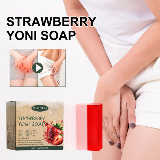 Strawberry Scented Soap, Gentle Cleansing Itchy Deodorant Body Care Soap For Women's Private Parts