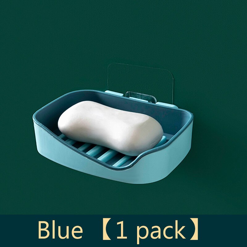 Bathroom soap box storage rack free perforated shelf drain toilet soap rack household suction cup wall-mounted soap box