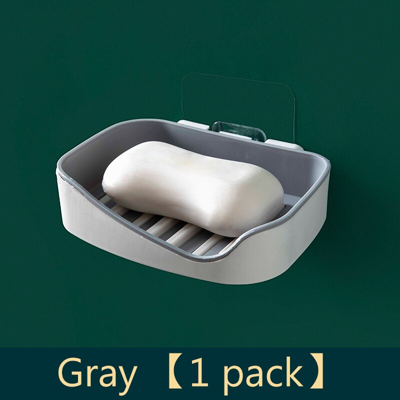 Bathroom soap box storage rack free perforated shelf drain toilet soap rack household suction cup wall-mounted soap box