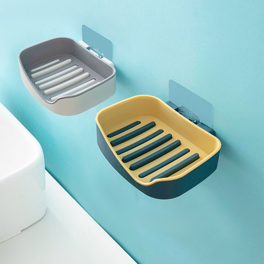 Bathroom soap box storage rack free perforated shelf drain toilet soap rack household suction cup wall-mounted soap box