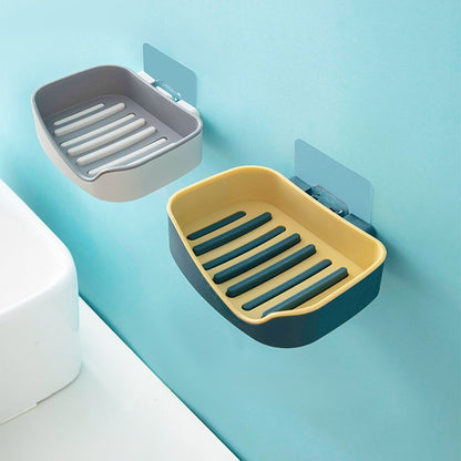 Bathroom soap box storage rack free perforated shelf drain toilet soap rack household suction cup wall-mounted soap box