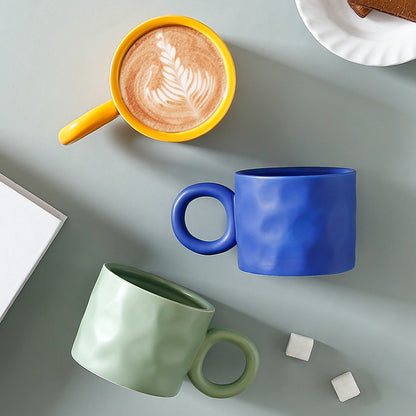 Nordic Ins Style Ceramic Mug Creative Klein Blue Big Ear Water Cup Simple And Practical Breakfast Coffee Cup