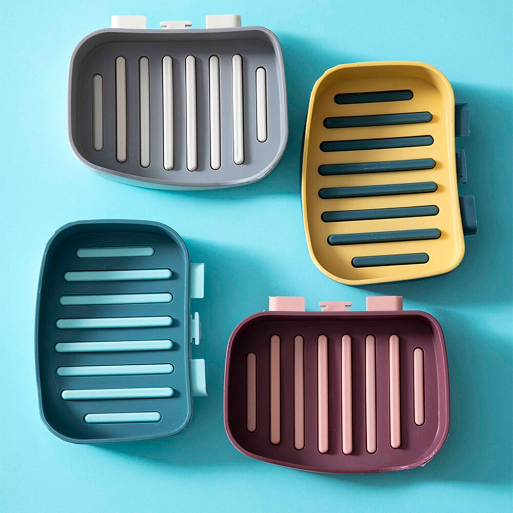 Bathroom soap box storage rack free perforated shelf drain toilet soap rack household suction cup wall-mounted soap box